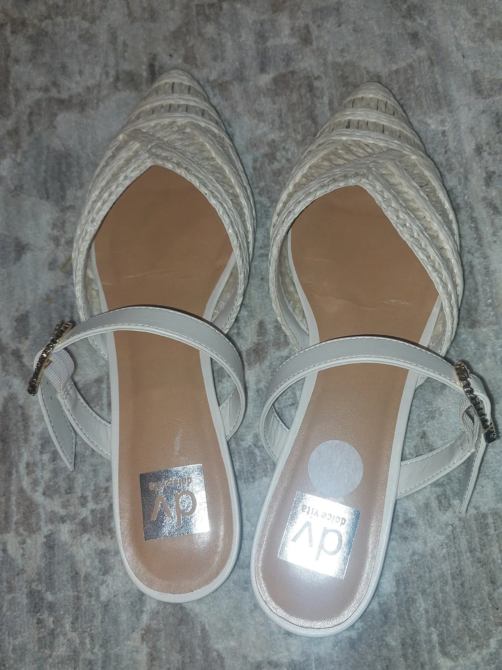 Dolce Vita Domain Raffia Flat Pointed-Toe Mules - Picture 2 of 5